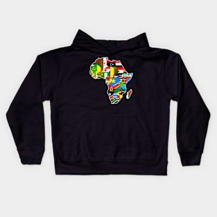 African Pride African Countries Flag Africa Map Kids Hoodie